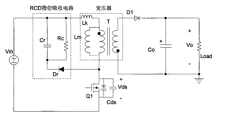 Zero-voltage switch flyback-type DC-DC power supply conversion device