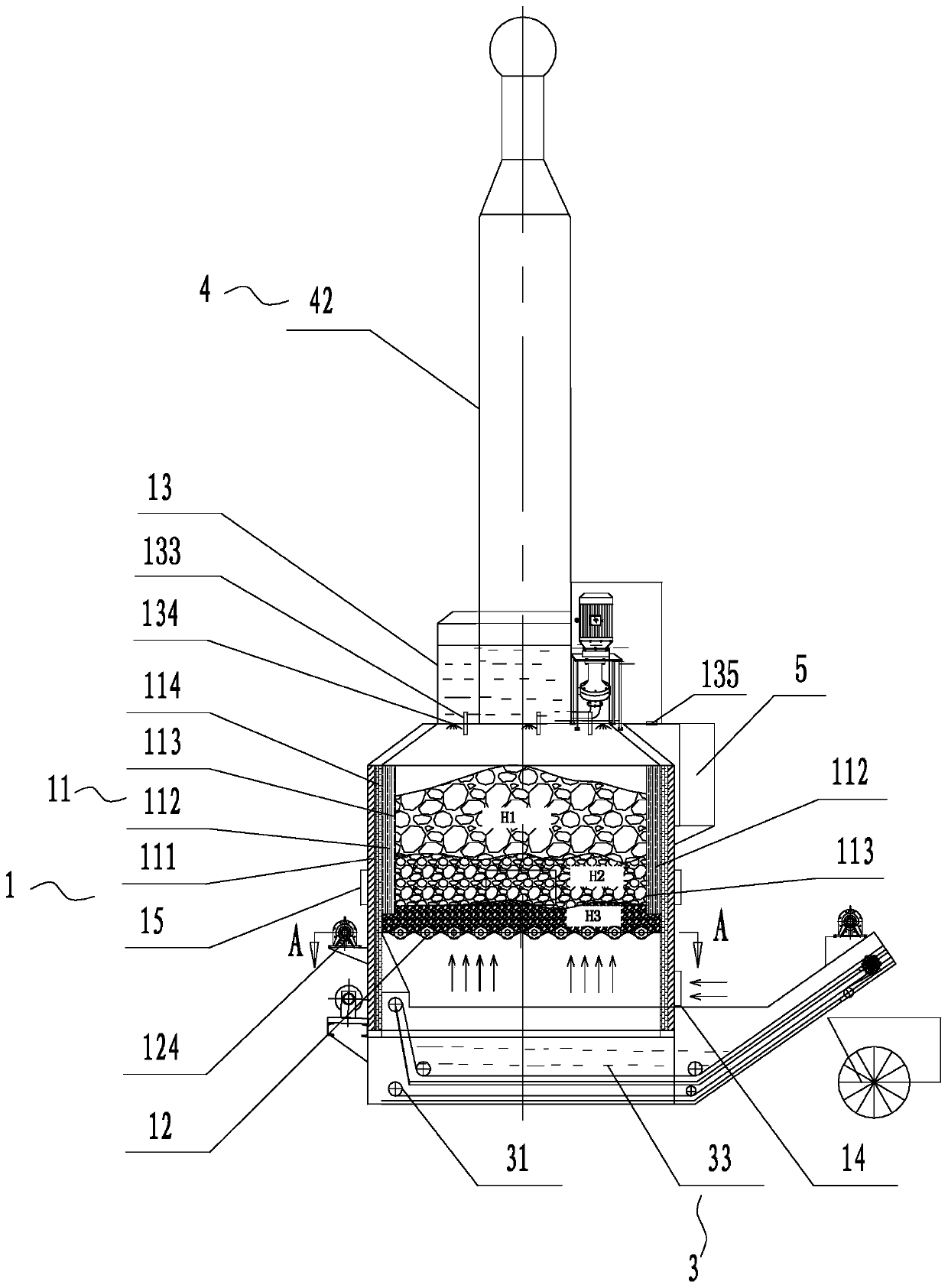 A kind of domestic garbage flash mineralization treatment method