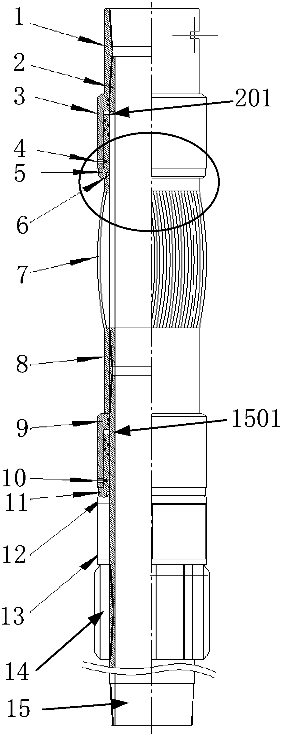 Stratum rock debris supporting and packing device