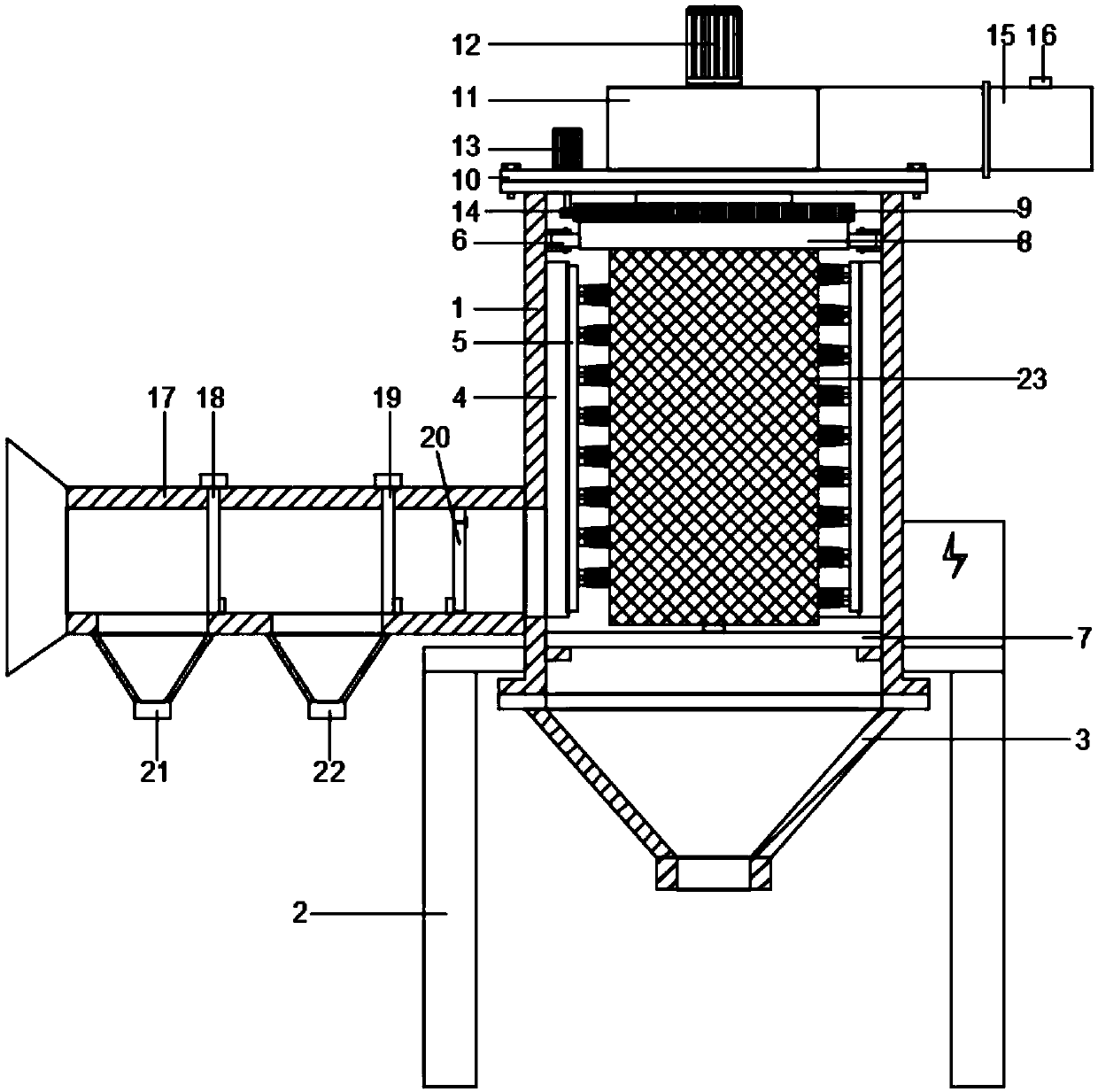 Ventilation and dust removal device for coal mine operation