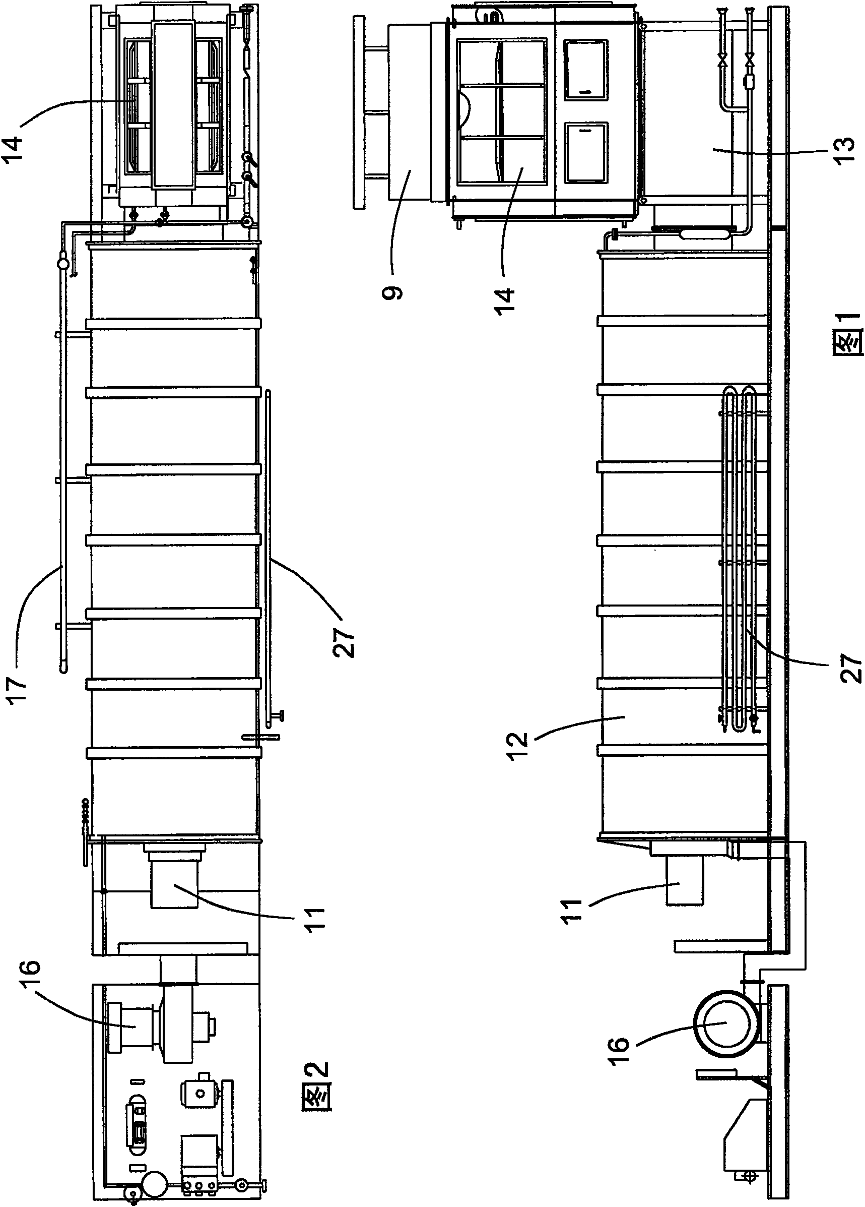 Subcritical pressure pouring boiler furnace