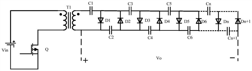 Ultrahigh-voltage aerospace switching power supply circuit topological structure