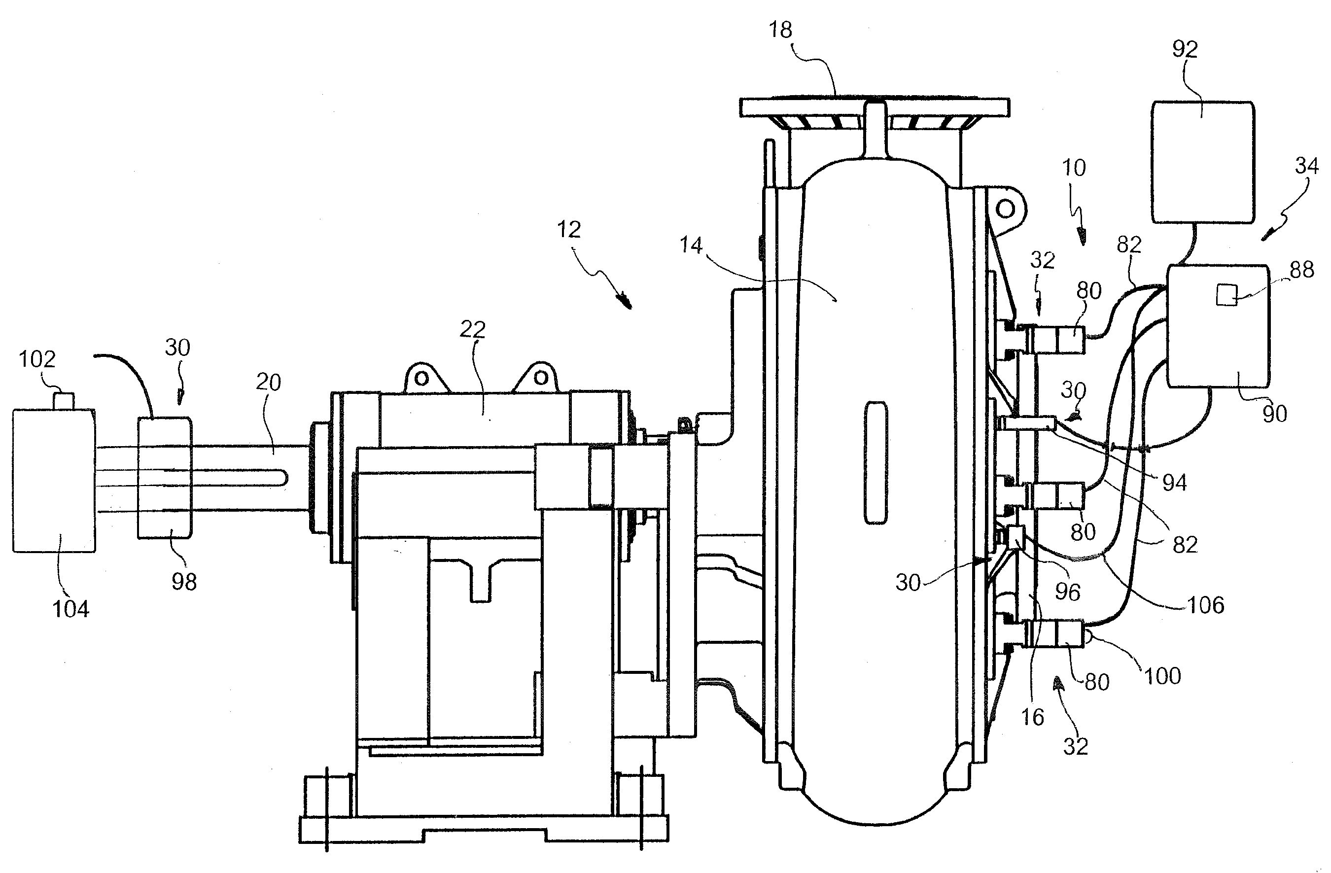 Self-monitoring system for evaluating and controlling adjustment requirements of leakage restricting devices in rotodynamic pumps
