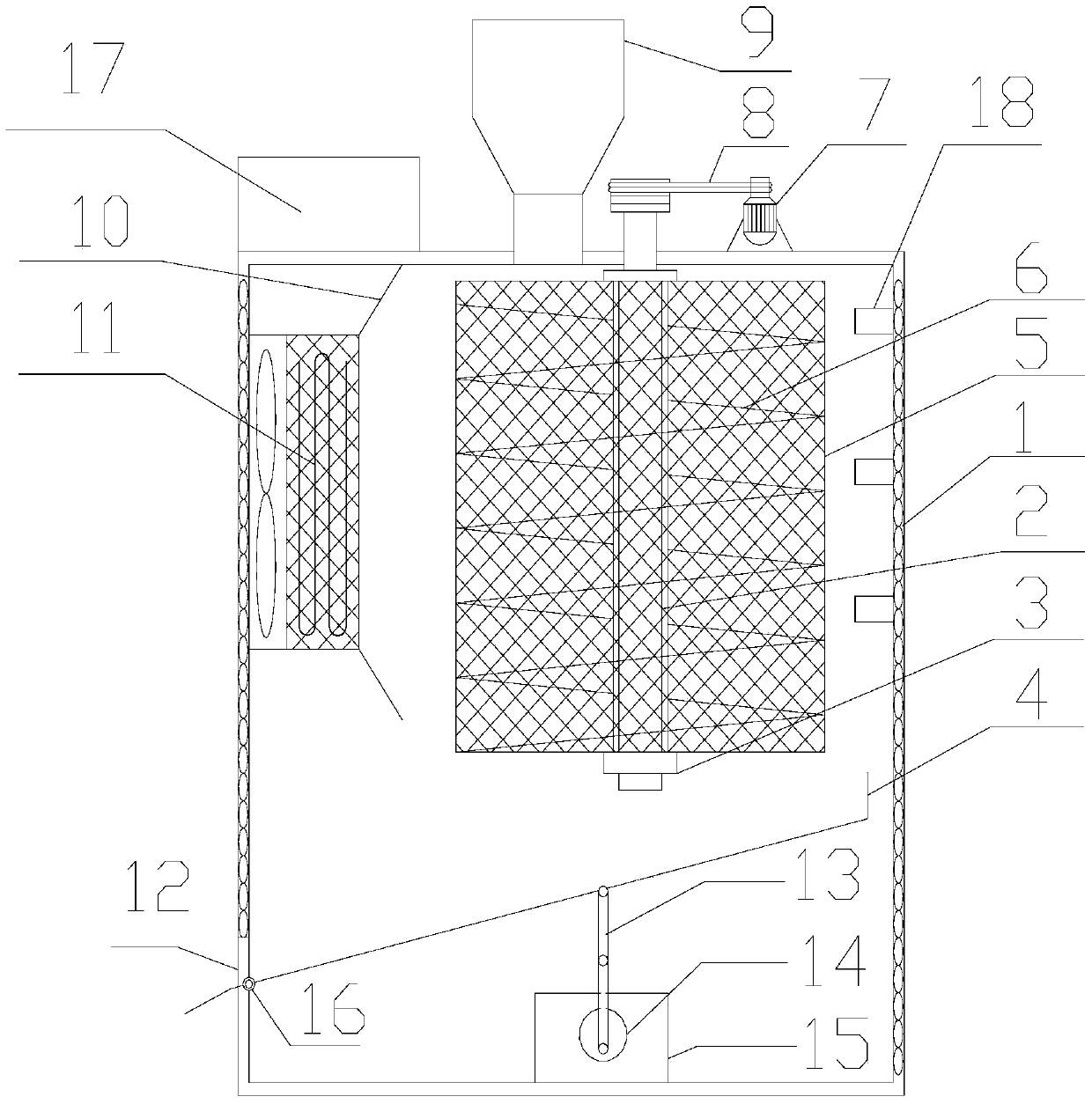 A high-efficiency spiral capsule drying device