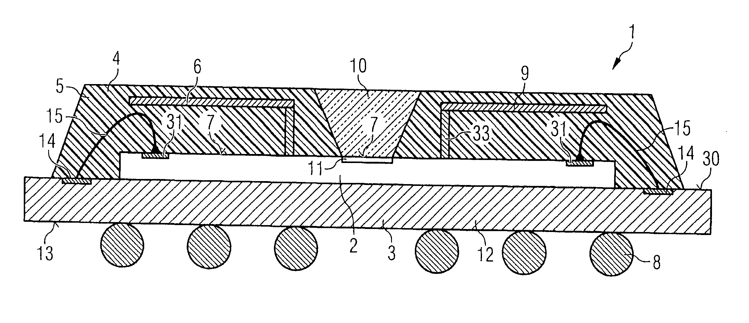 Semiconductor component and sensor component for data transmission devices