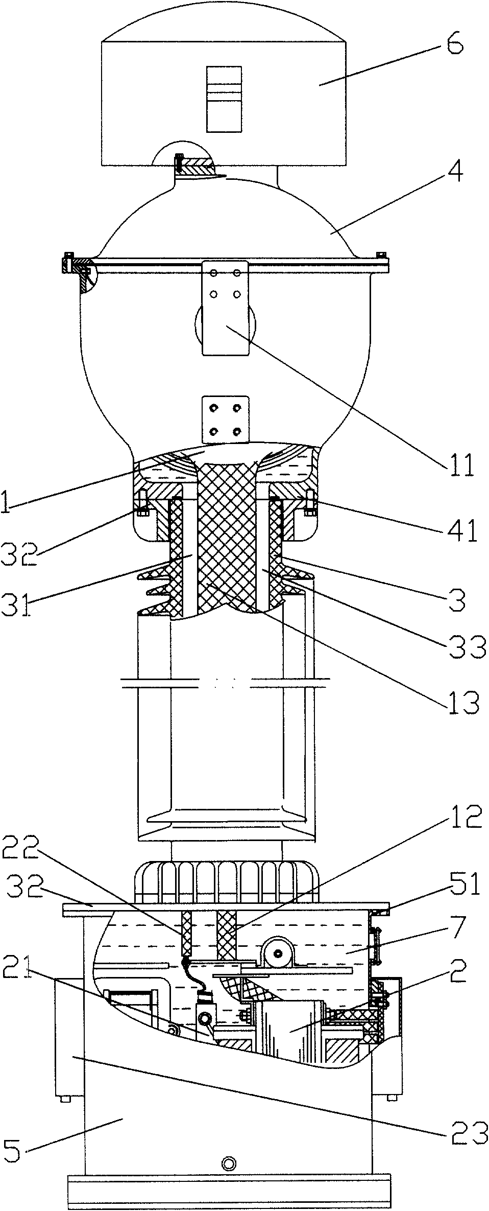 Combined high-tension current potential transformer