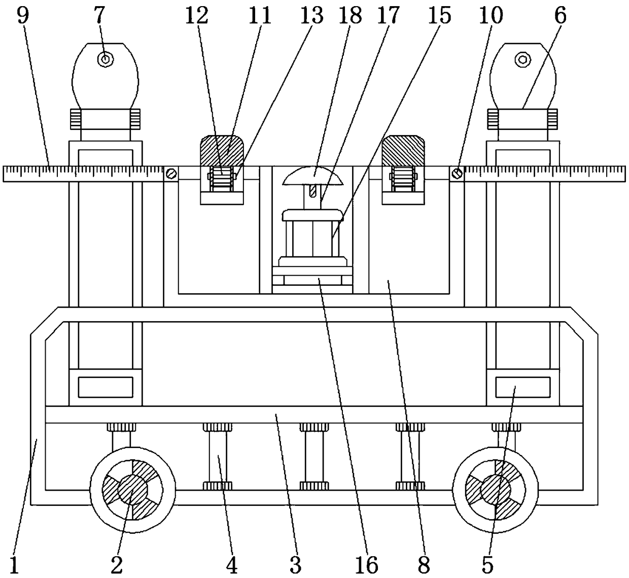 Double-head hydraulic calibration mechanism for driving axle housing