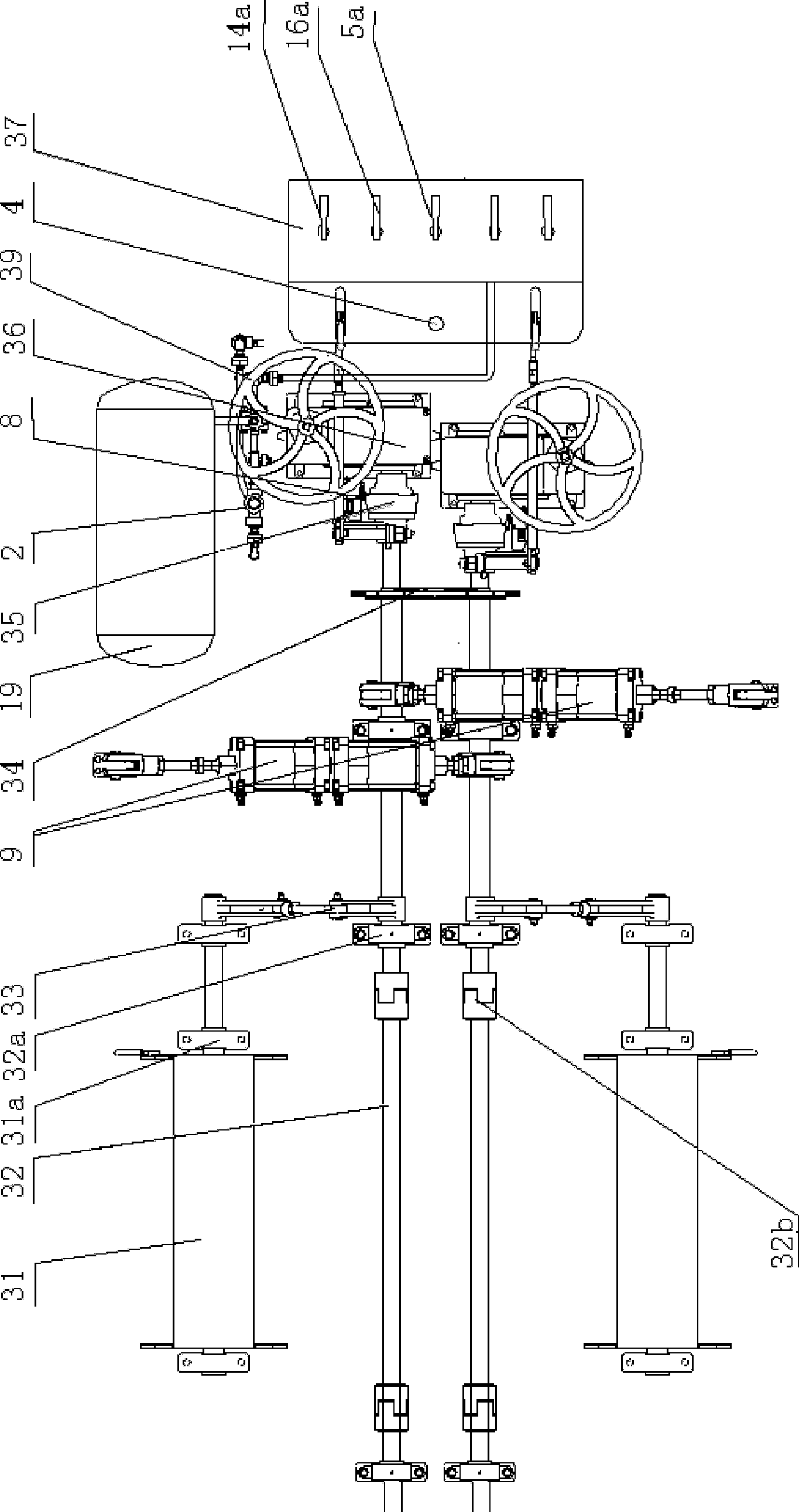 Bottom door opening and closing air control system for railroad hopper car
