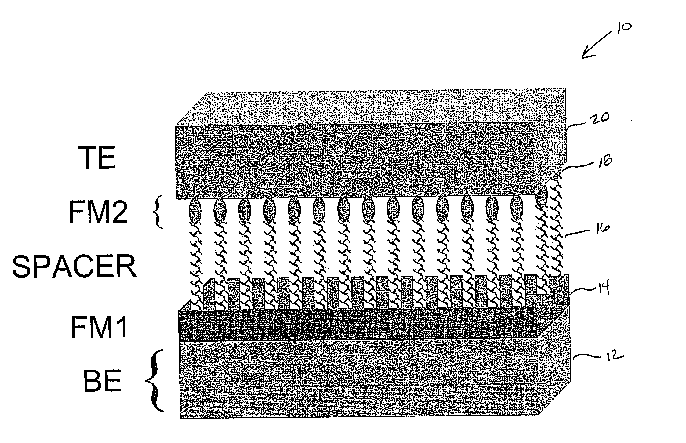 Spintronic device having a carbon nanotube array-based spacer layer and method of forming same