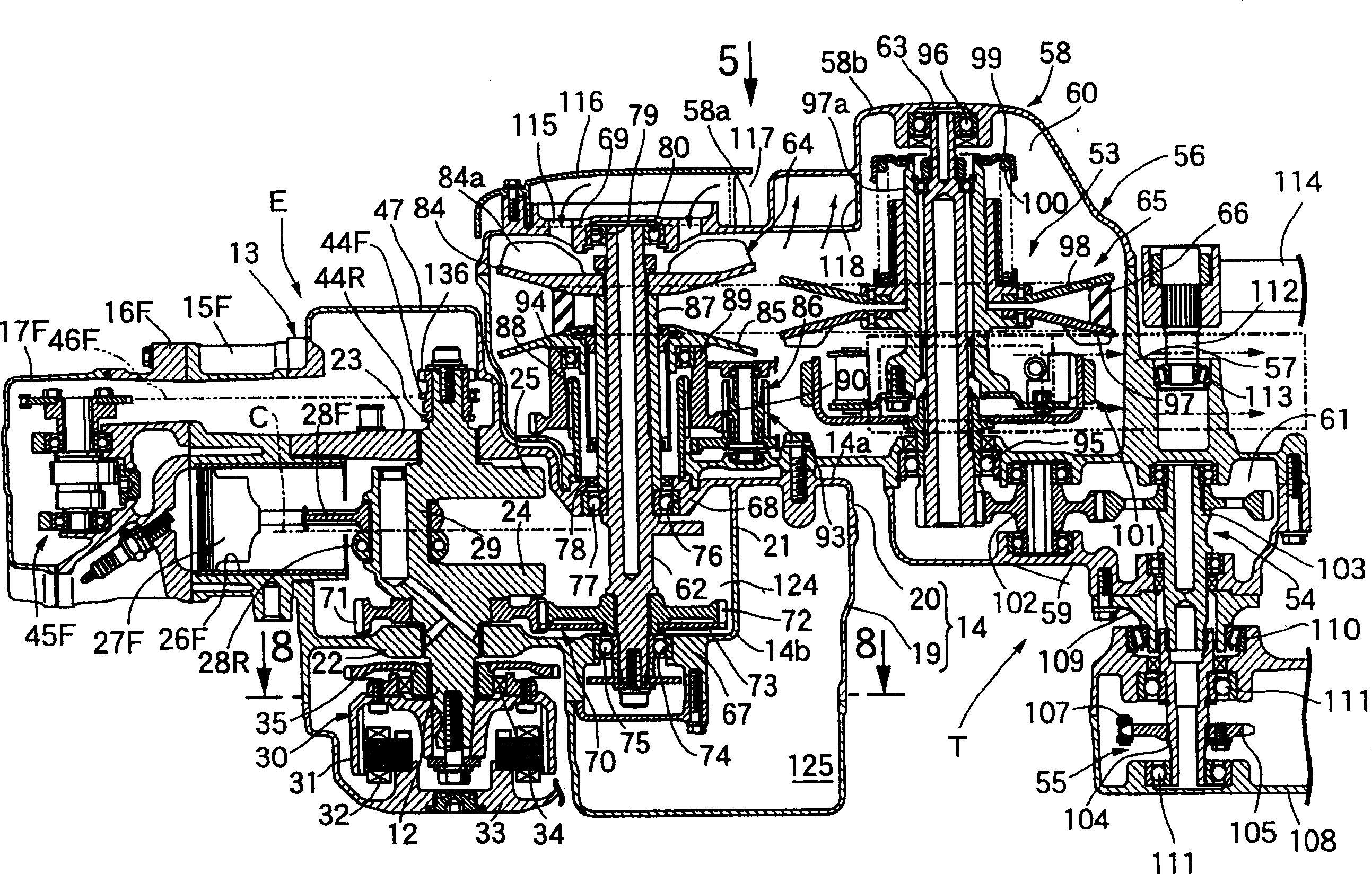 Power apparatus for automatic two-wheeled vehicle and tricycle