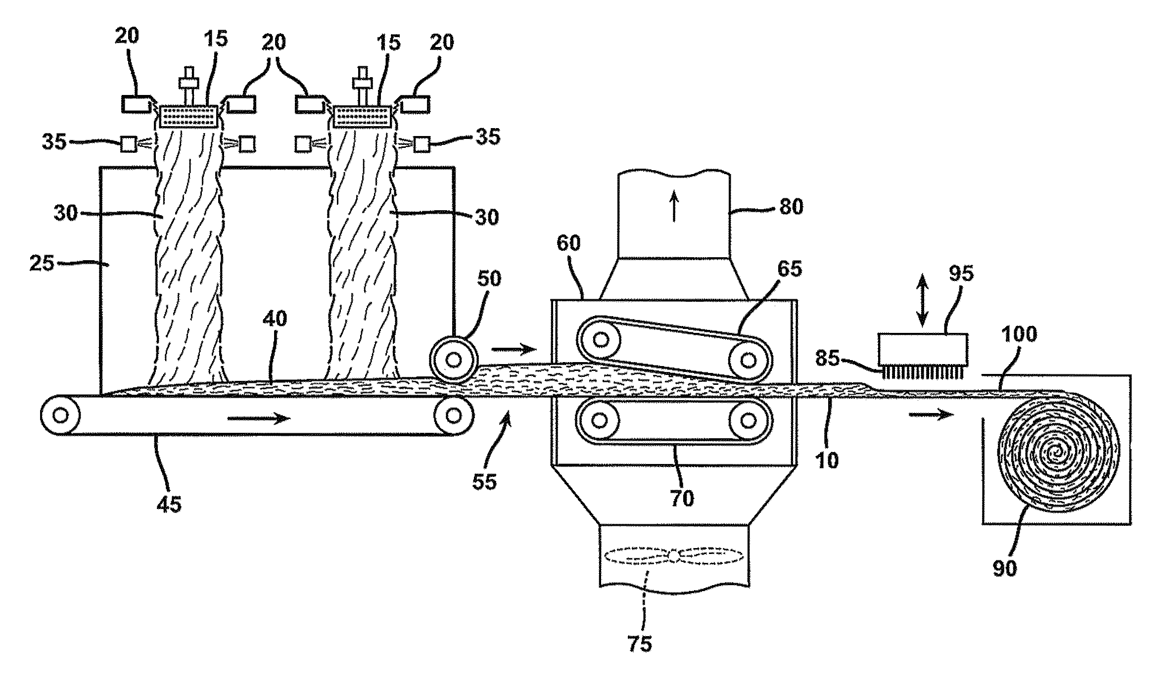 Thin rotary-fiberized glass insulation and process for producing same