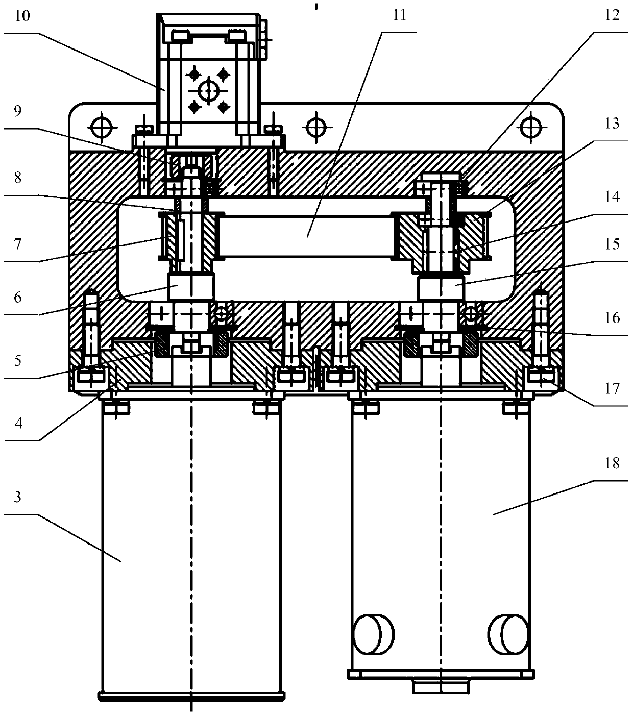 Oil pump dual-motor drive device with electric-hydraulic power steering function