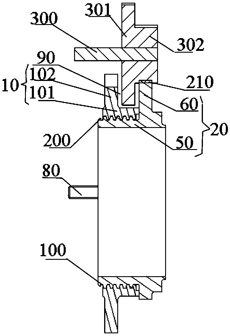 Power clutch system and executing mechanism