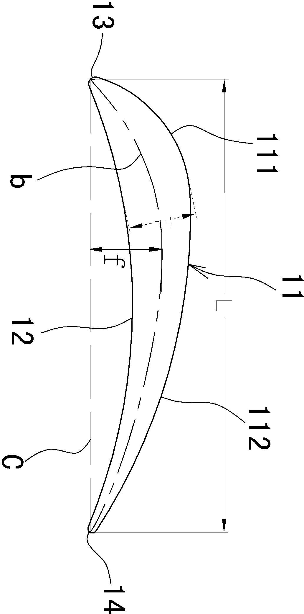 Lift-to-drag blending wing plate type vertical axis wind wheel