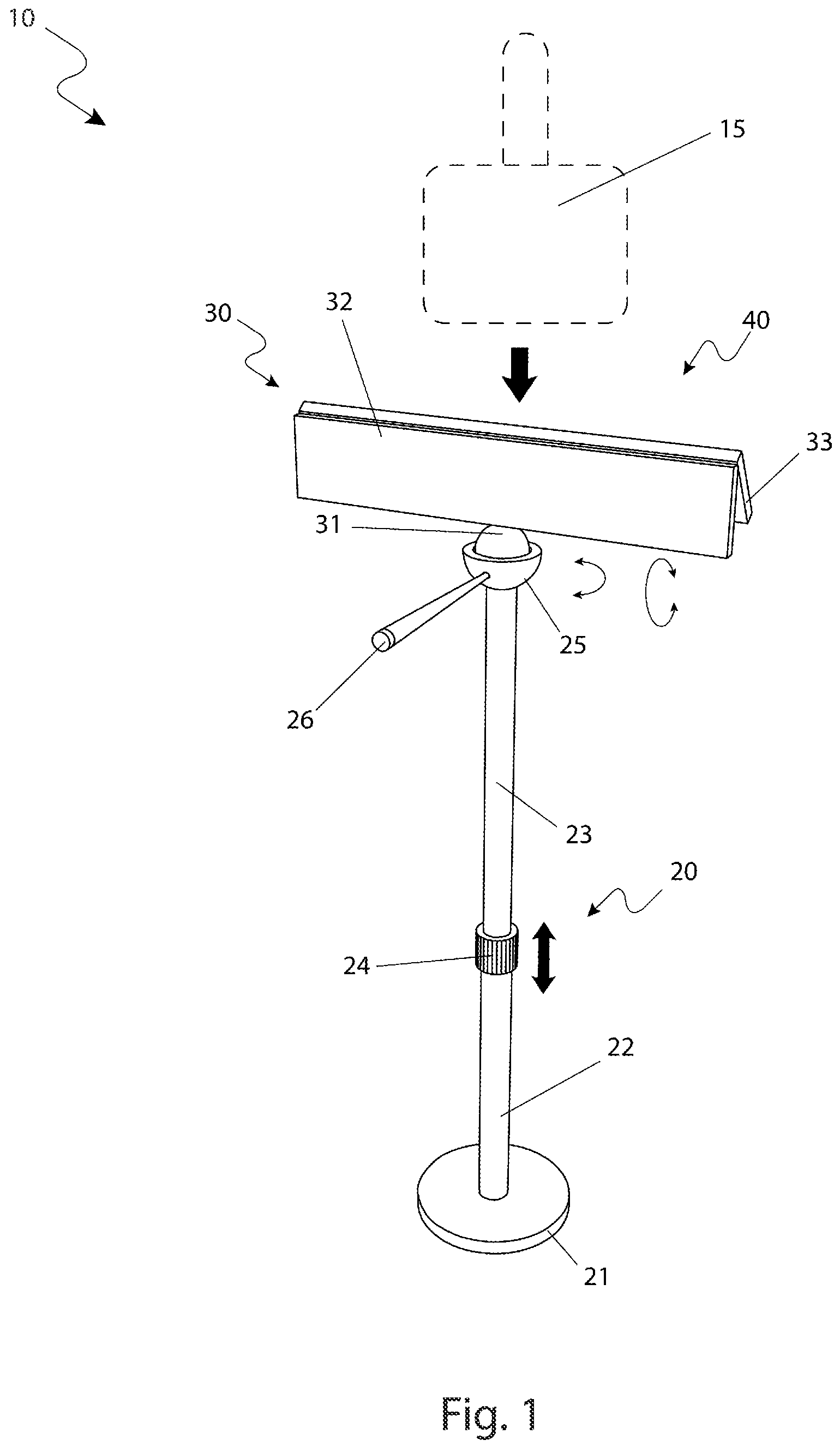 Portable, adjustable mirror stand