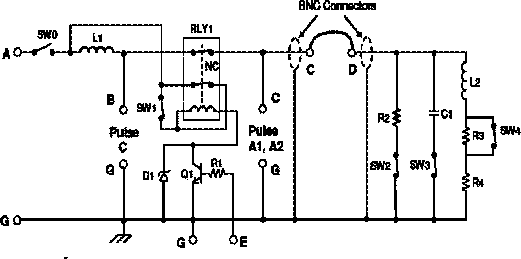 Interference pulse generator for automobile power supply system switch