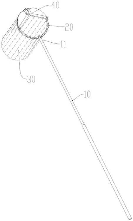 A tool for picking fruits of fruit trees with adjustable angle of fruit net frame