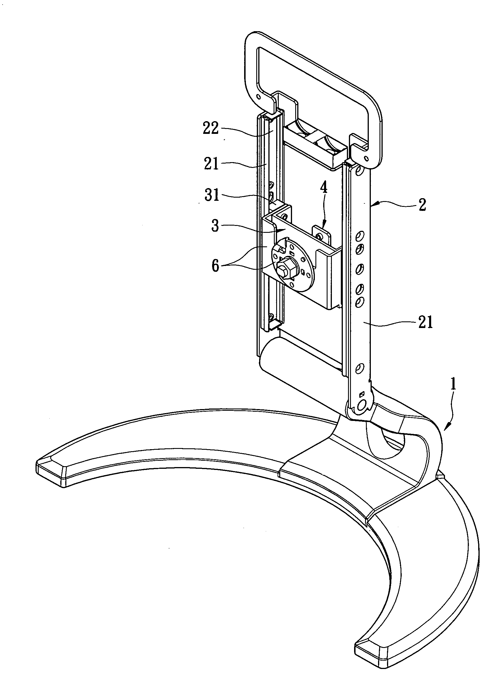 Foldable supporting stand with positioning means