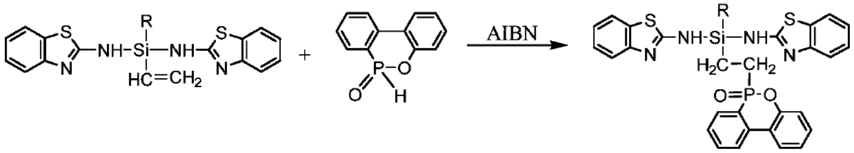 A kind of preparation method of silicon-containing thiazole dopo type flame retardant