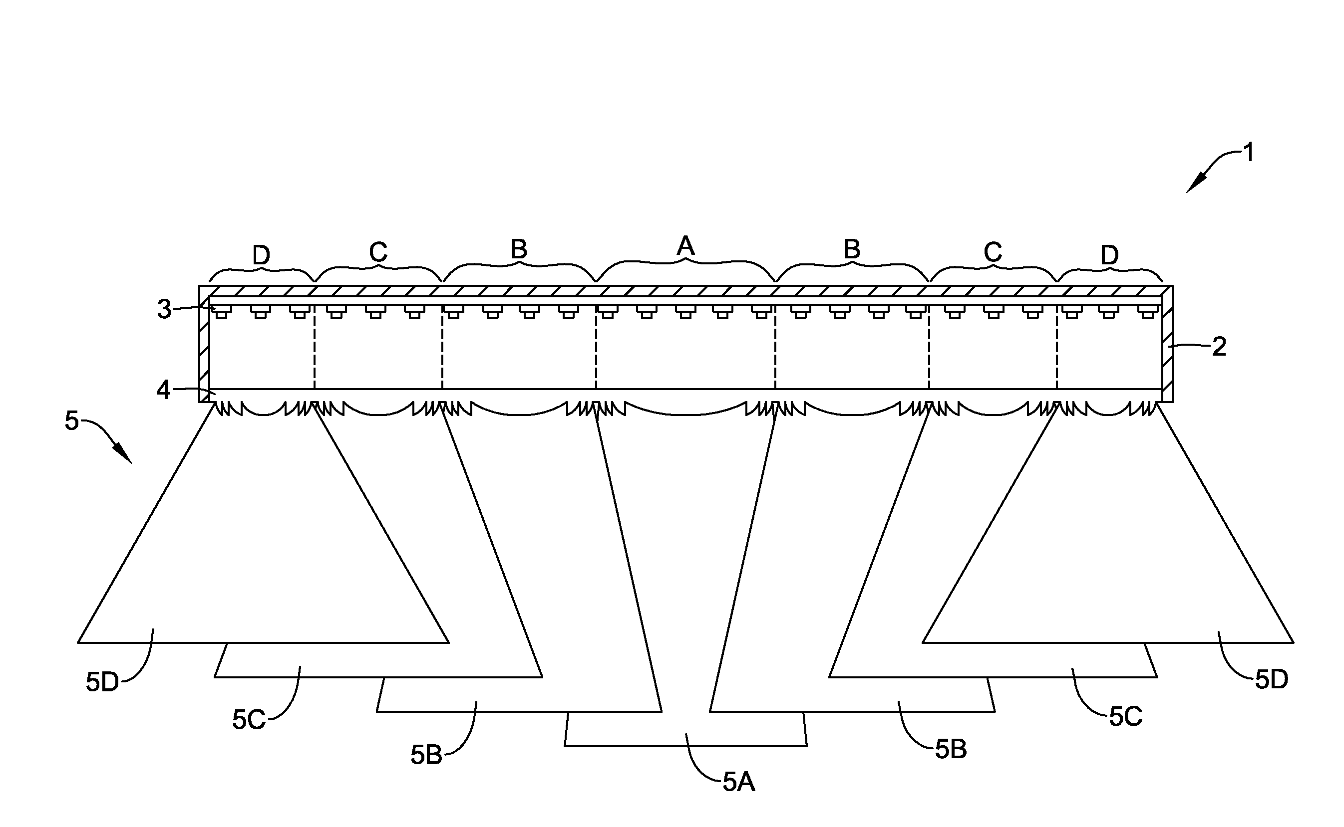 Solid state light fixture with a tunable angular distribution