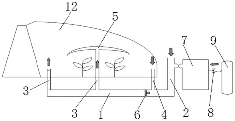 Ventilation system and method for controlling local CO2 concentration of plants in sunlight greenhouse