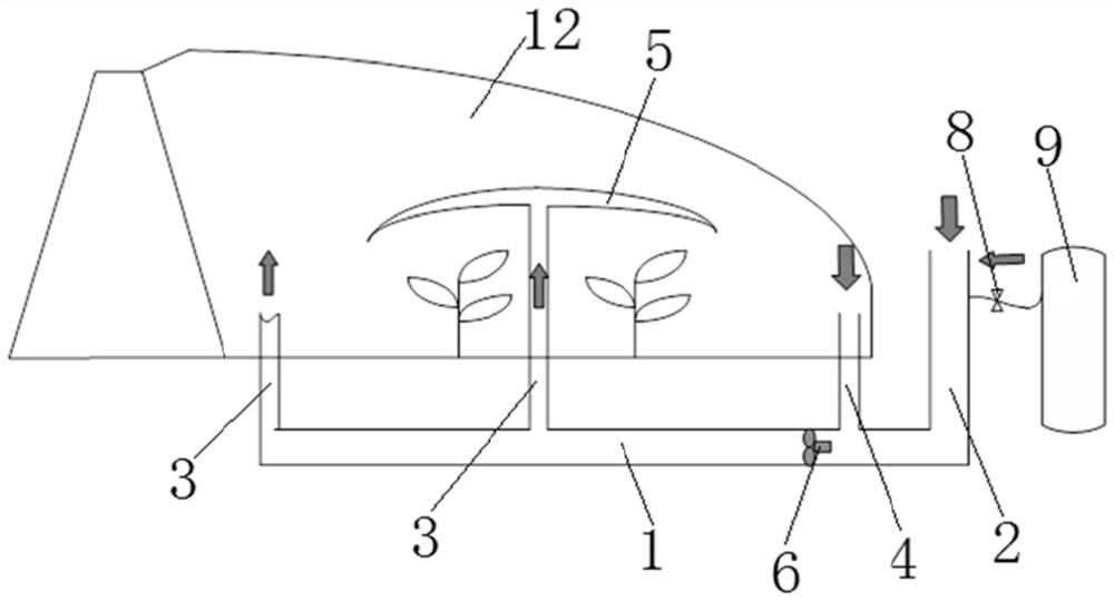 Ventilation system and method for controlling local CO2 concentration of plants in sunlight greenhouse