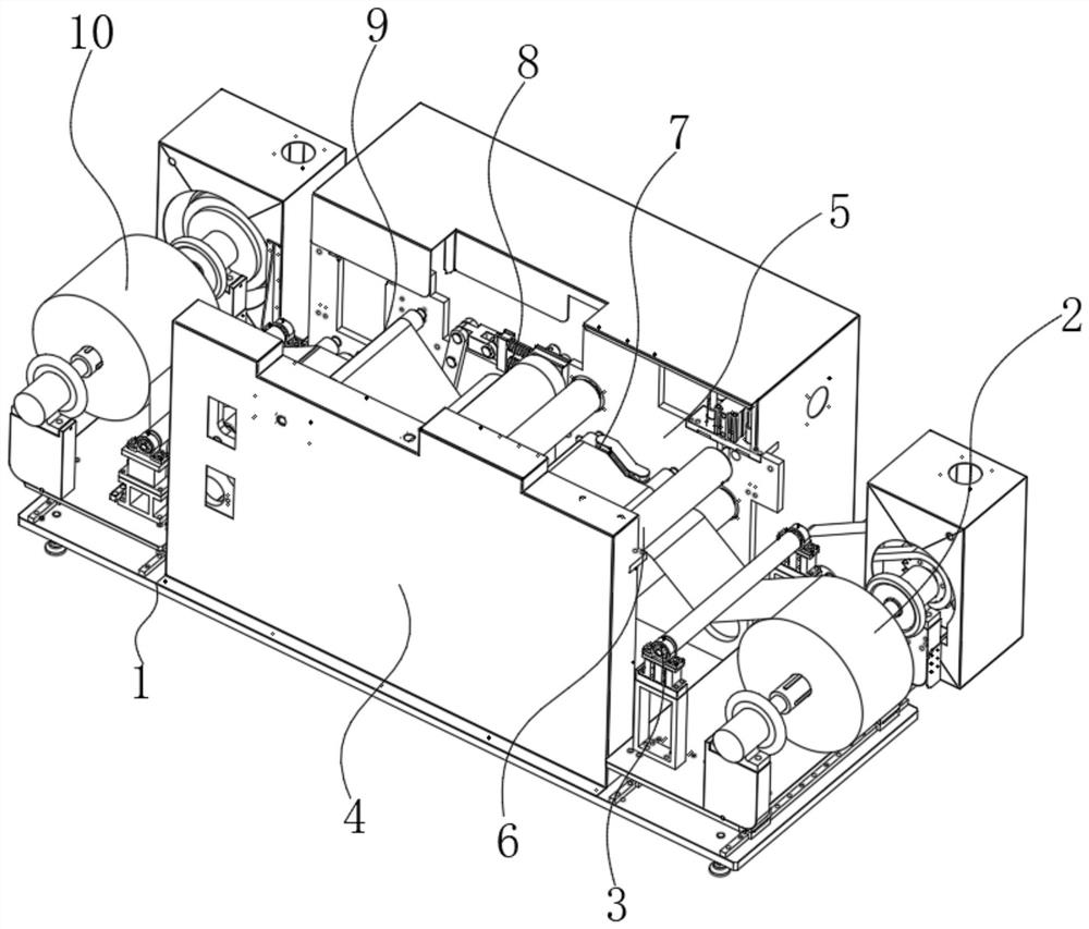 High-flame-retardant environment-friendly PET film production equipment and method