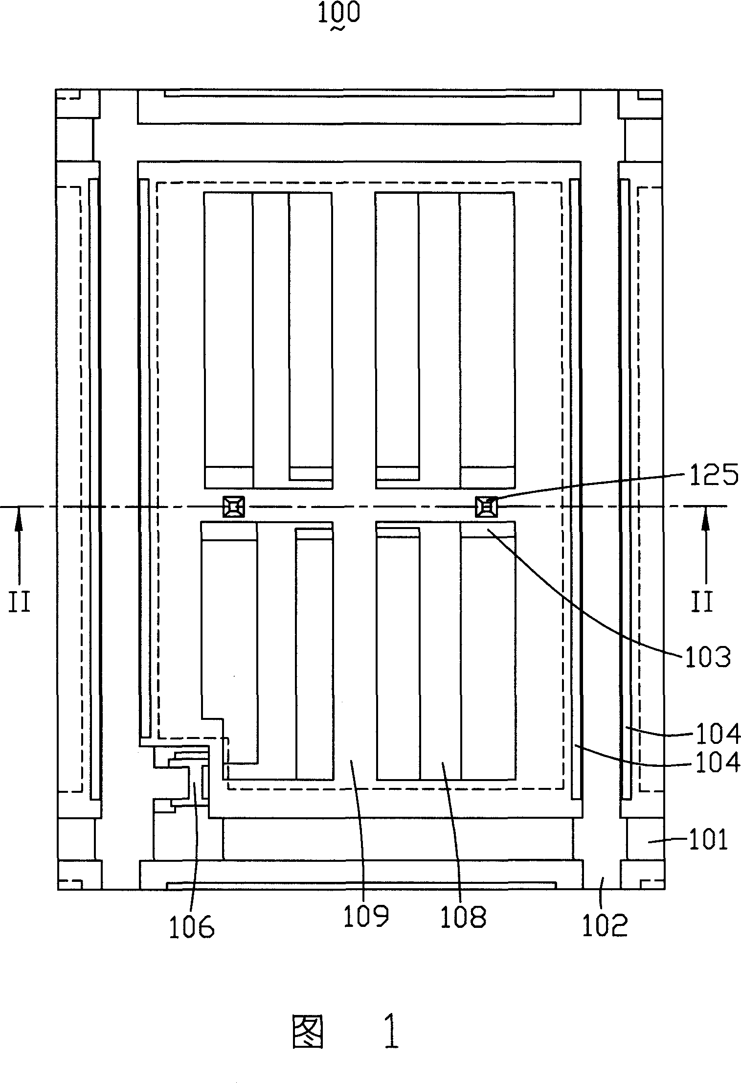 Lateral field switching mode LCD within flat panel
