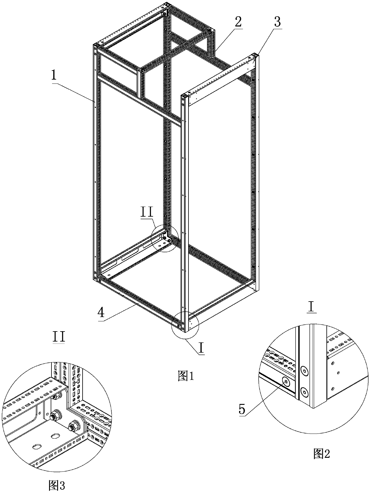 Steel frame of a switch cabinet