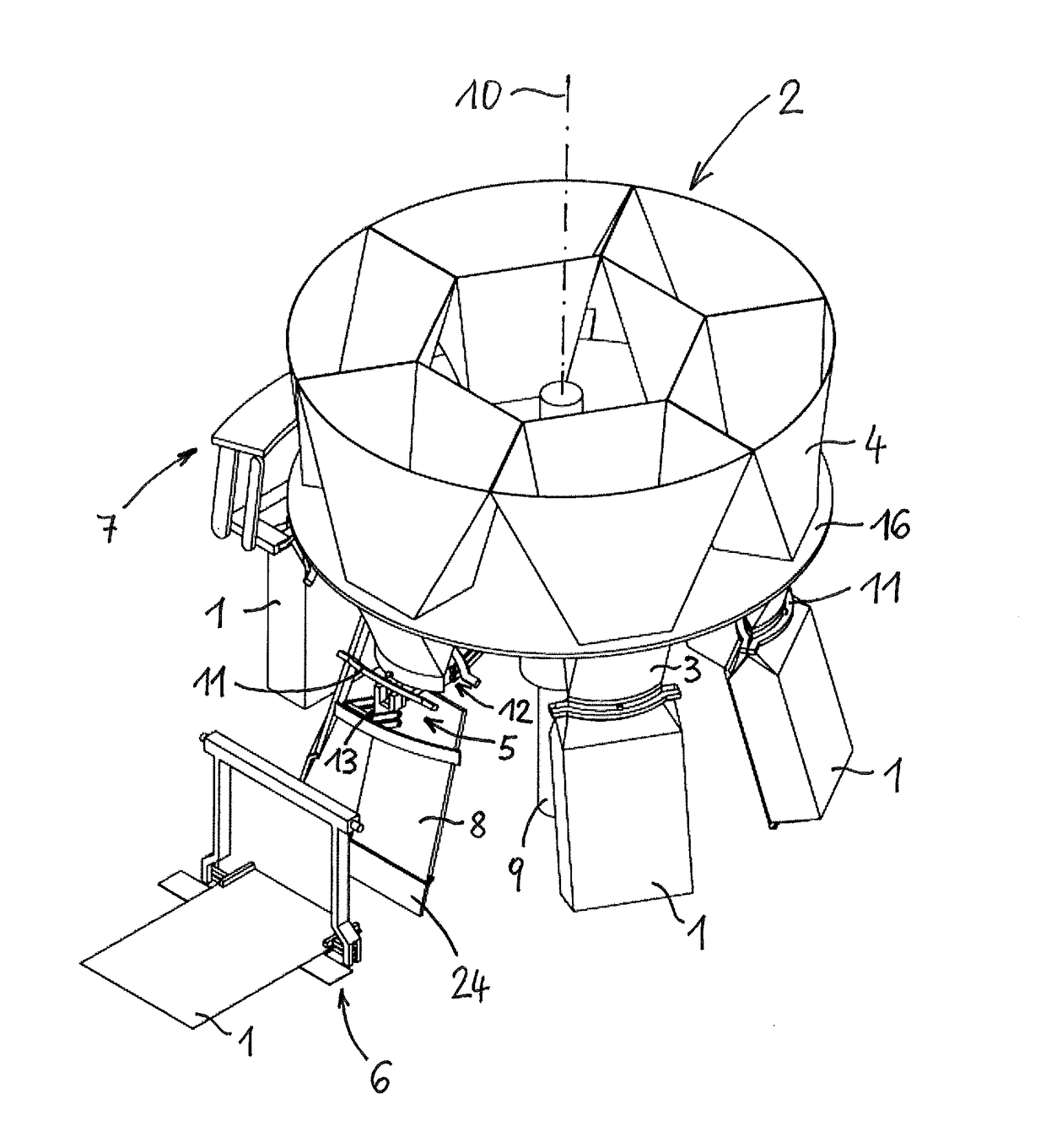 Device and method for transporting bags