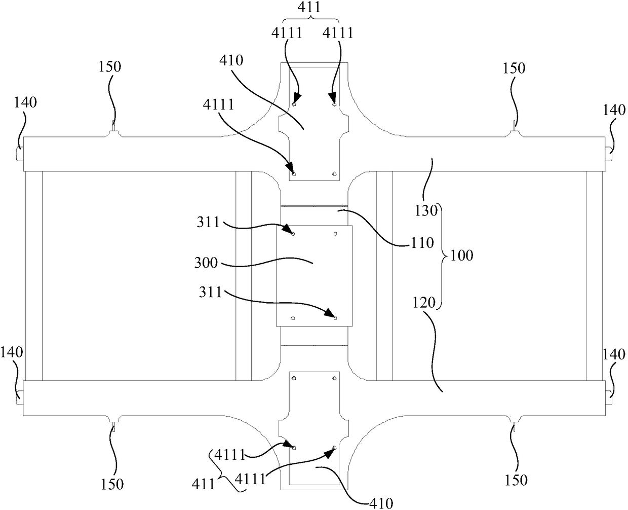 Frame structure of process bogie and wheel base adjustment assemblies thereof