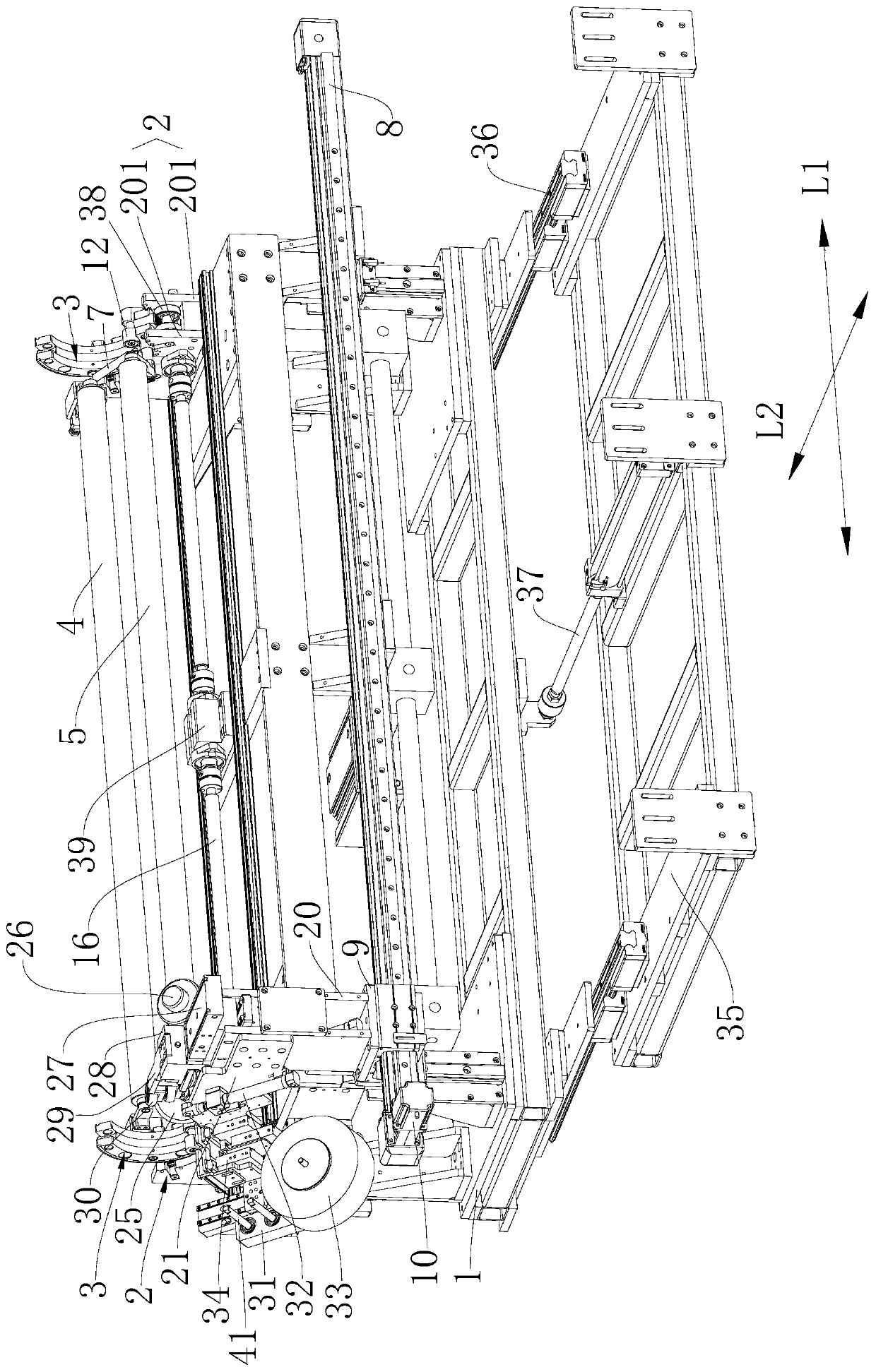 Device for controlling tension during production of flexible materials