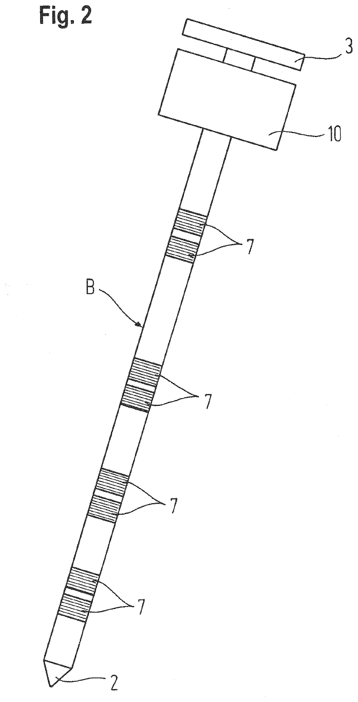 Measuring probe for measuring in ground a parameter and a method for making such a probe