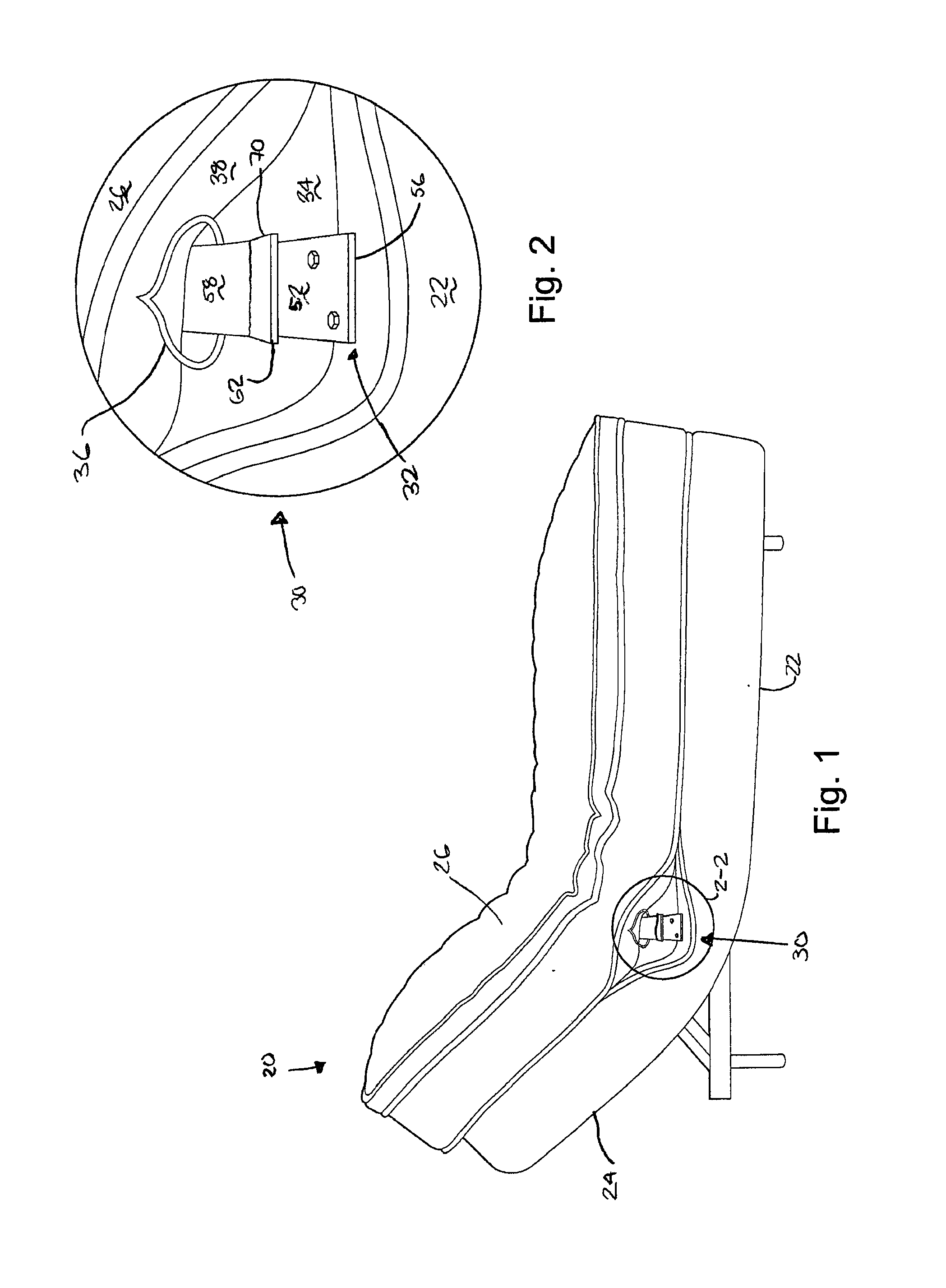 Bed with an Apparatus for Securing an Adjustable Base Support to a Mattress
