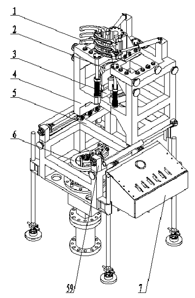 Long-distance control wellhead operation device for workover operation