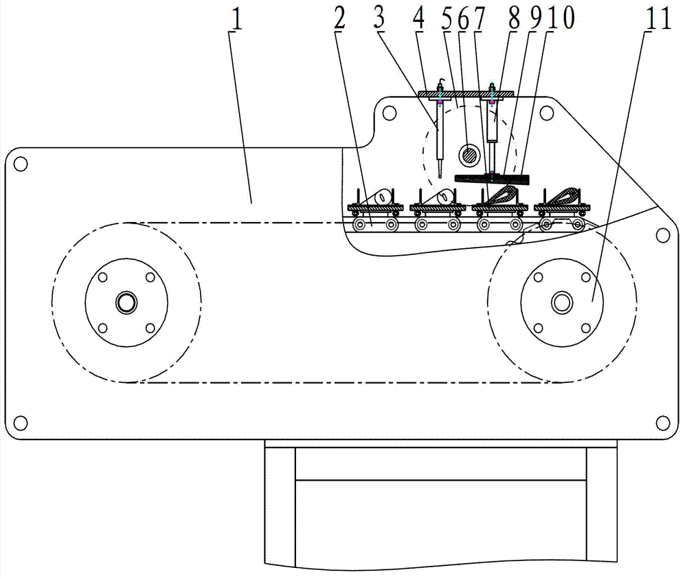 Distance-adjustable fish-body positioning groove and leaping stopping device combined device of fish head remover