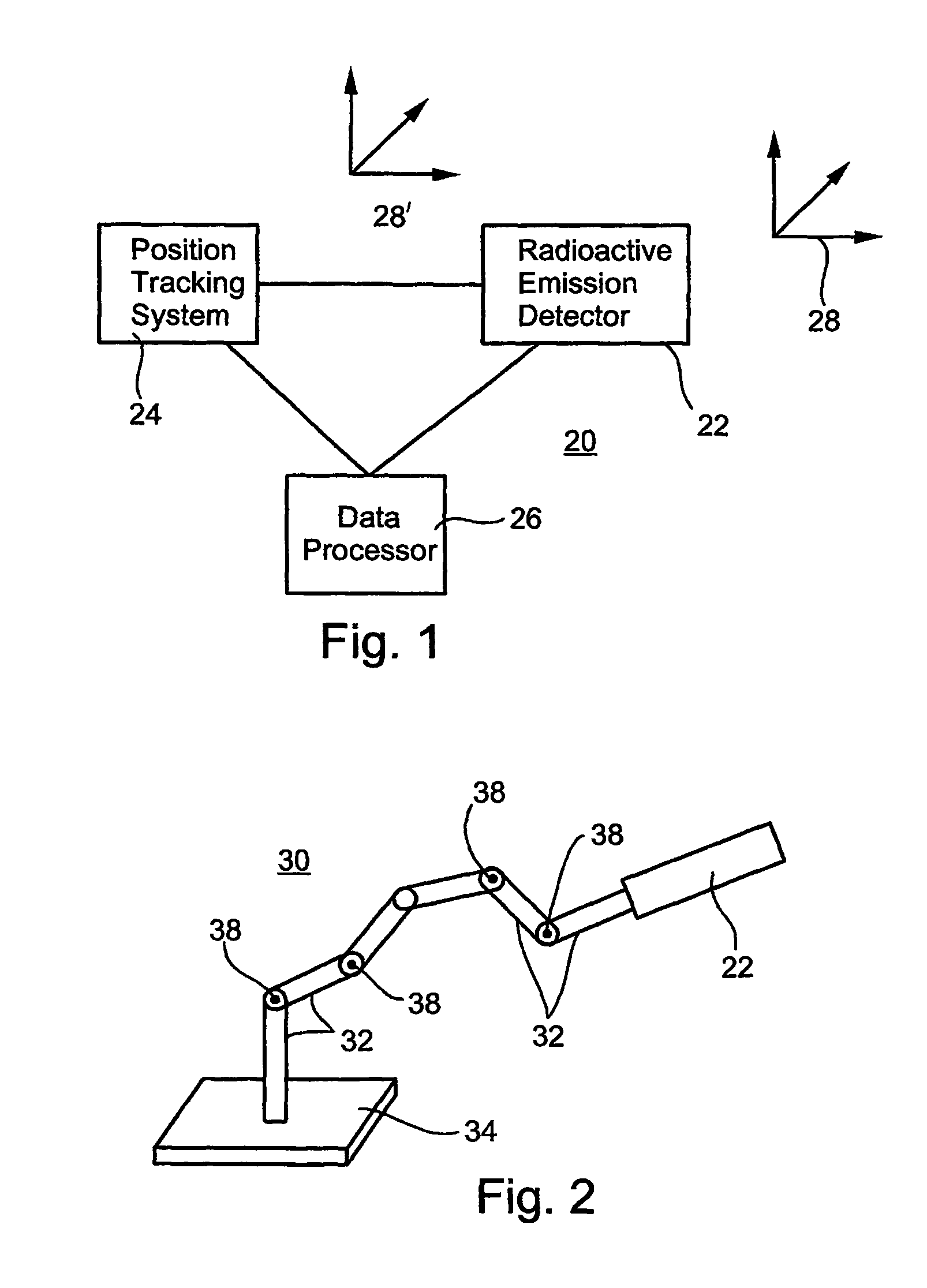 Radioactive emission detector equipped with a position tracking system and utilization thereof with medical systems and in medical procedures
