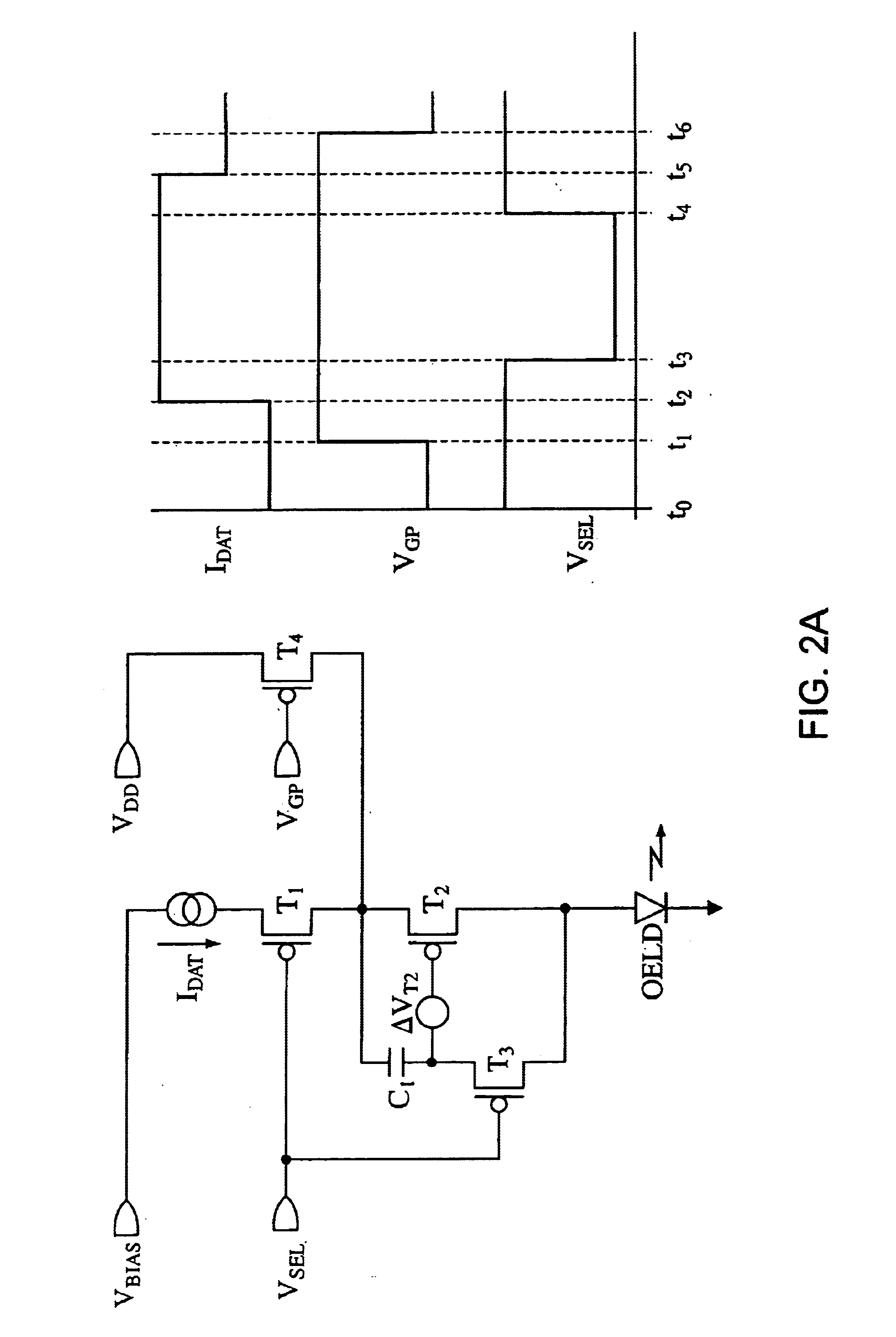 Organic electroluminescent device compensated pixel driver circuit