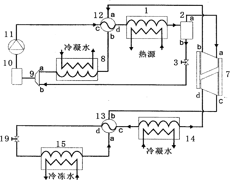 Integrated cooling and power generation device driven by thermal energy