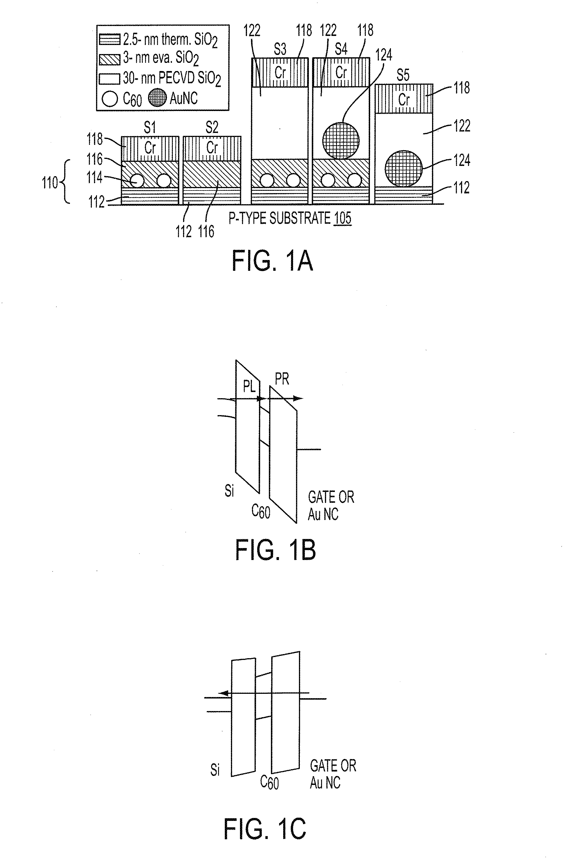 Nonvolatile flash memory structures including fullerene molecules and methods for manufacturing the same