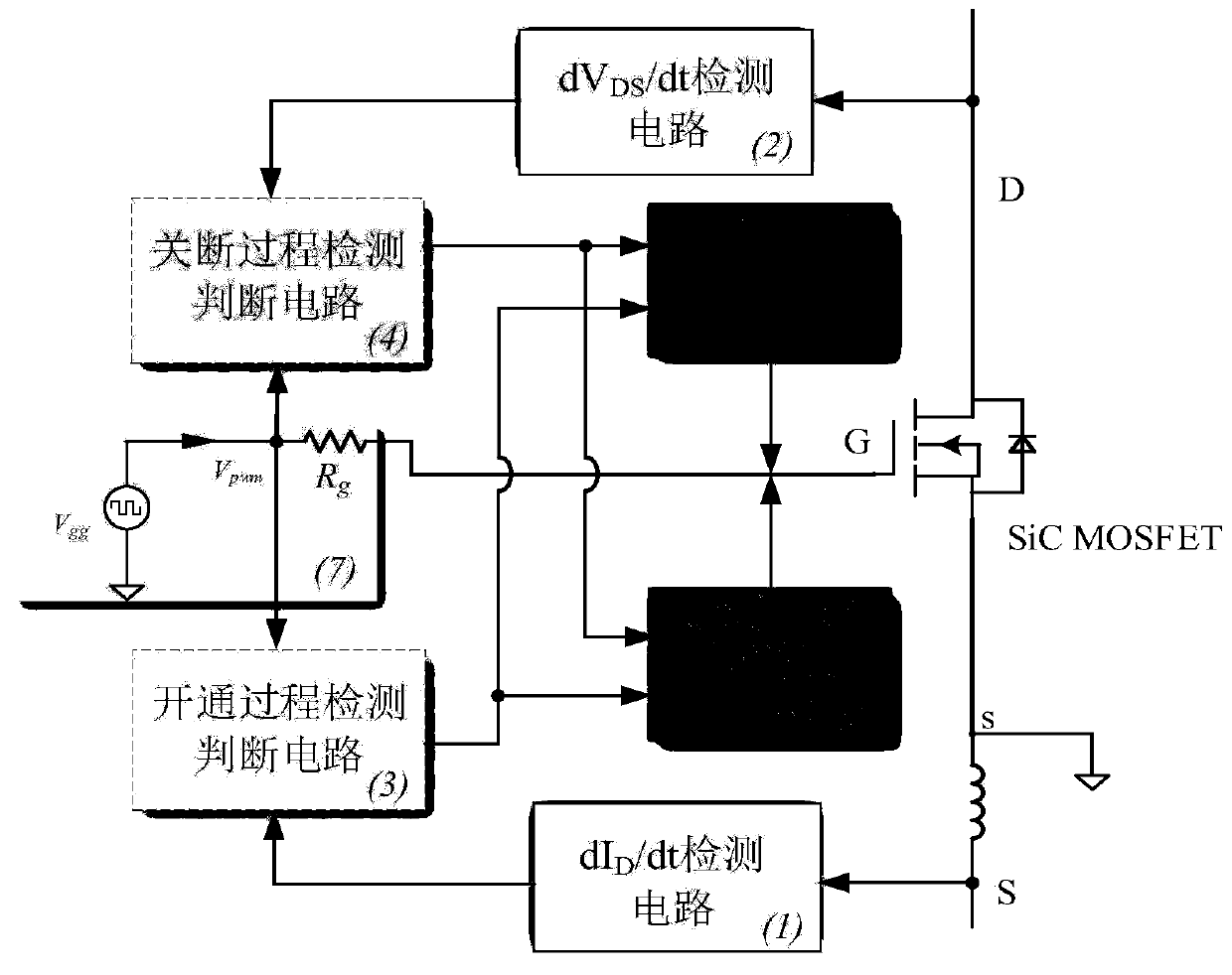 SiC MOSFET active driving circuit capable of improving driving performance