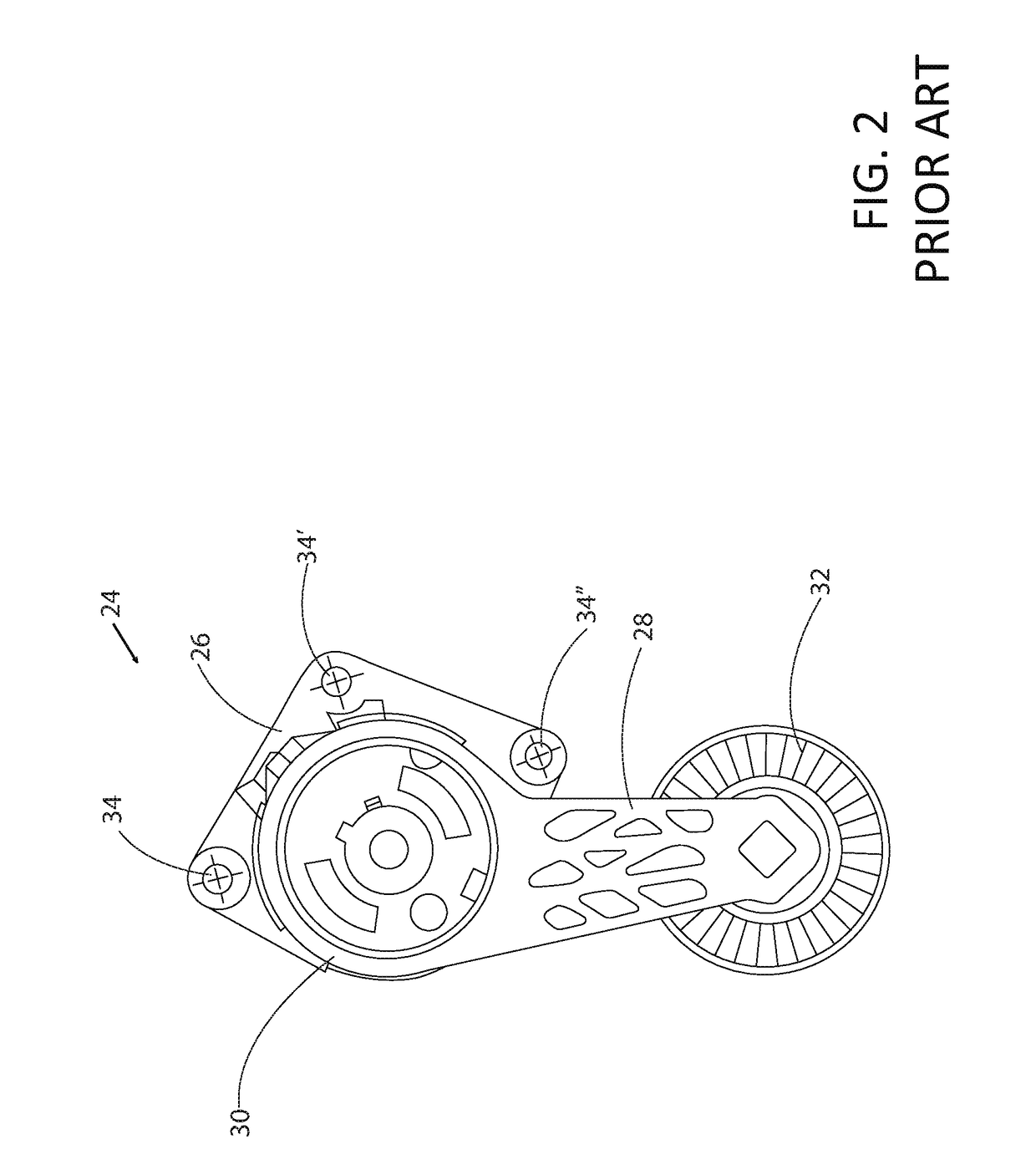 External spring to increase tension on belt tensioner for internal combustion engine