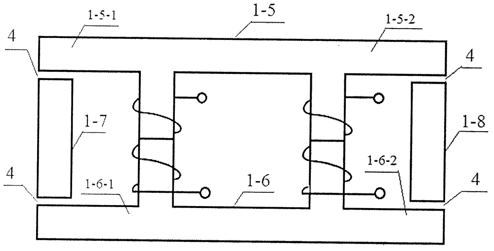Integrated magnetic coupled inductor in the shape of Chinese character mu