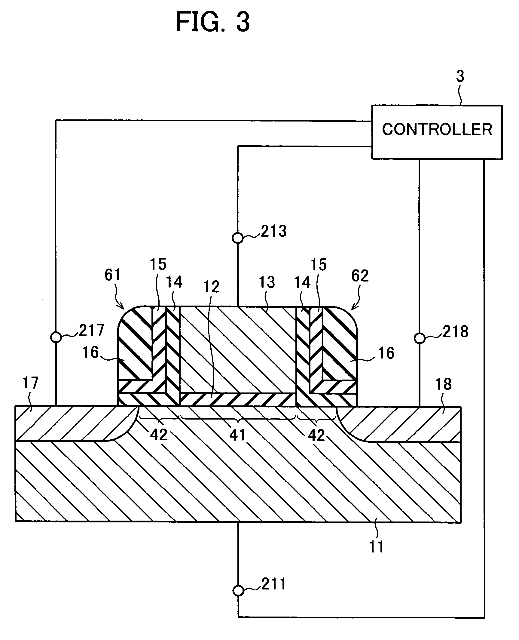 Semiconductor memory having two charge storage sections