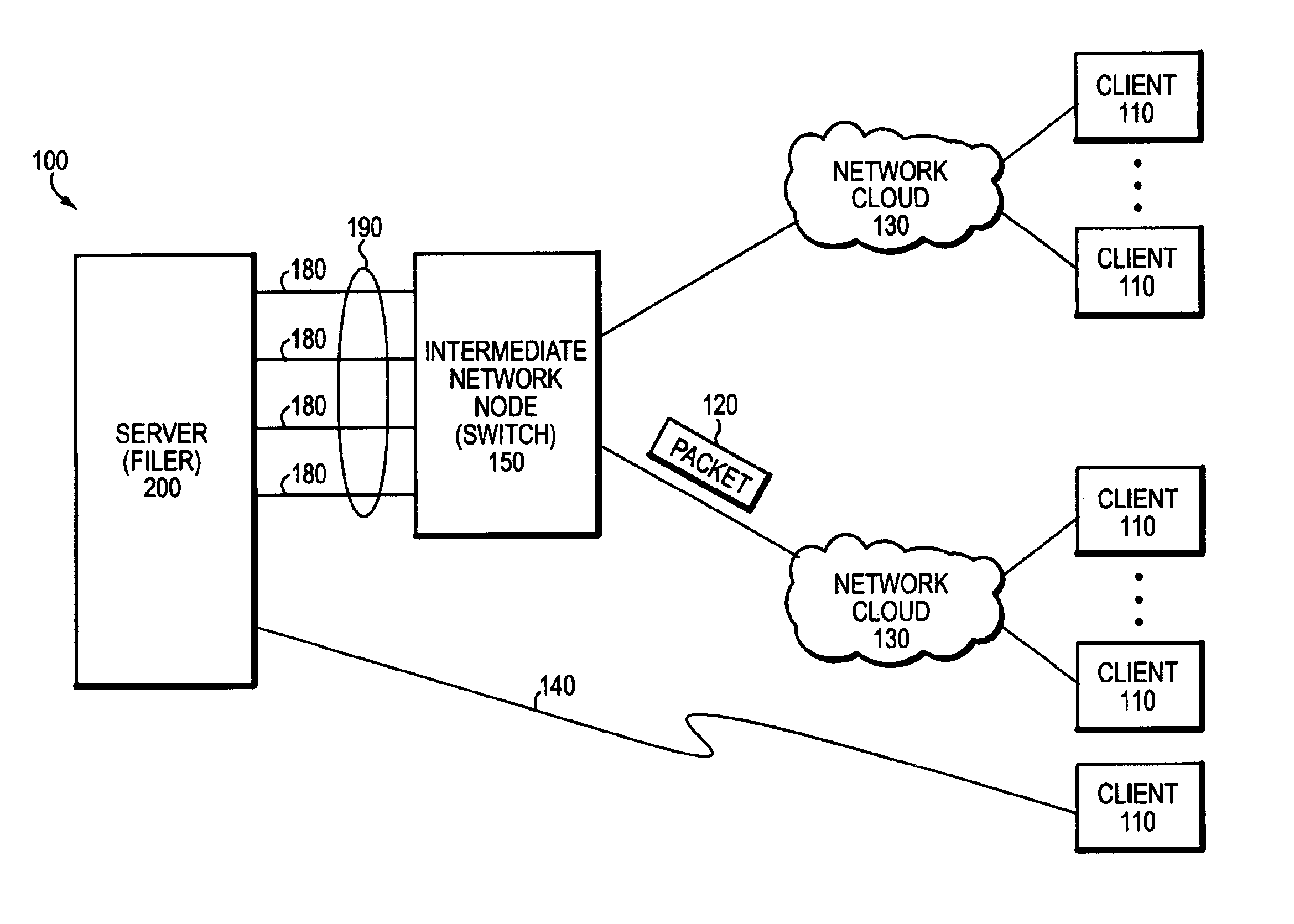 Technique for enabling multiple virtual filers on a single filer to participate in multiple address spaces with overlapping network addresses