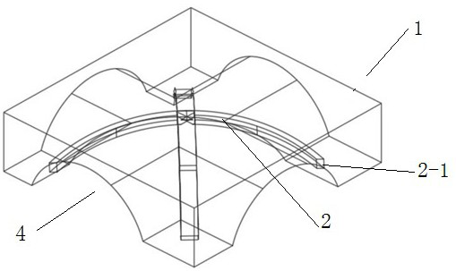 Arched cavity fluid flowing floor slab, manufacturing method and flowing pipe