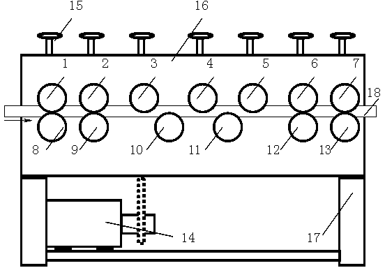 Special straightening machine for cold drawn stainless steel composite round tube