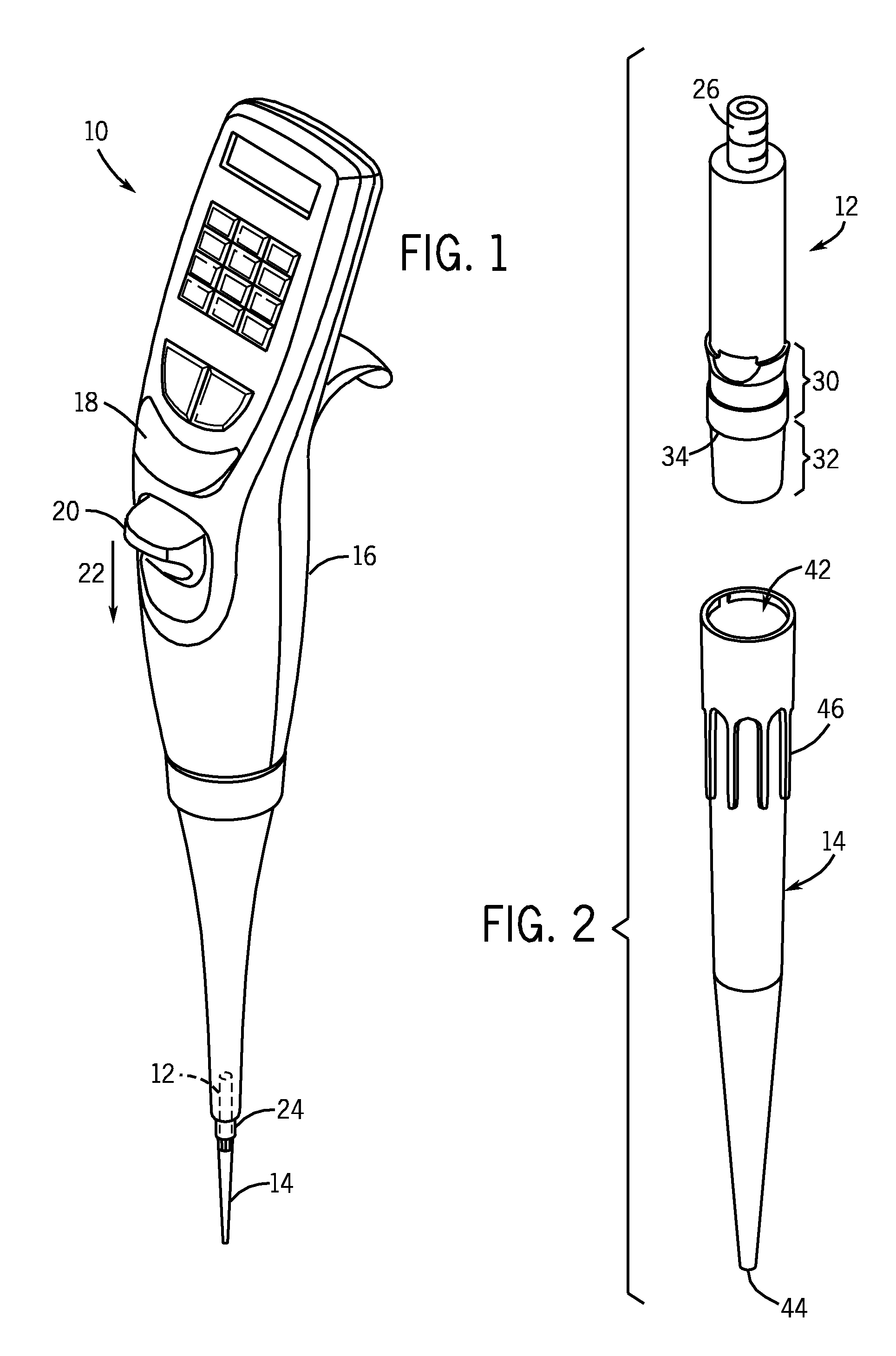 Locking pipette tip and mounting shaft