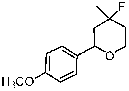 Method for catalytically synthesizing 4-fluorotetrahydropyran derivative by using ionic liquid of tetrafluoroboric acid as fluorine source