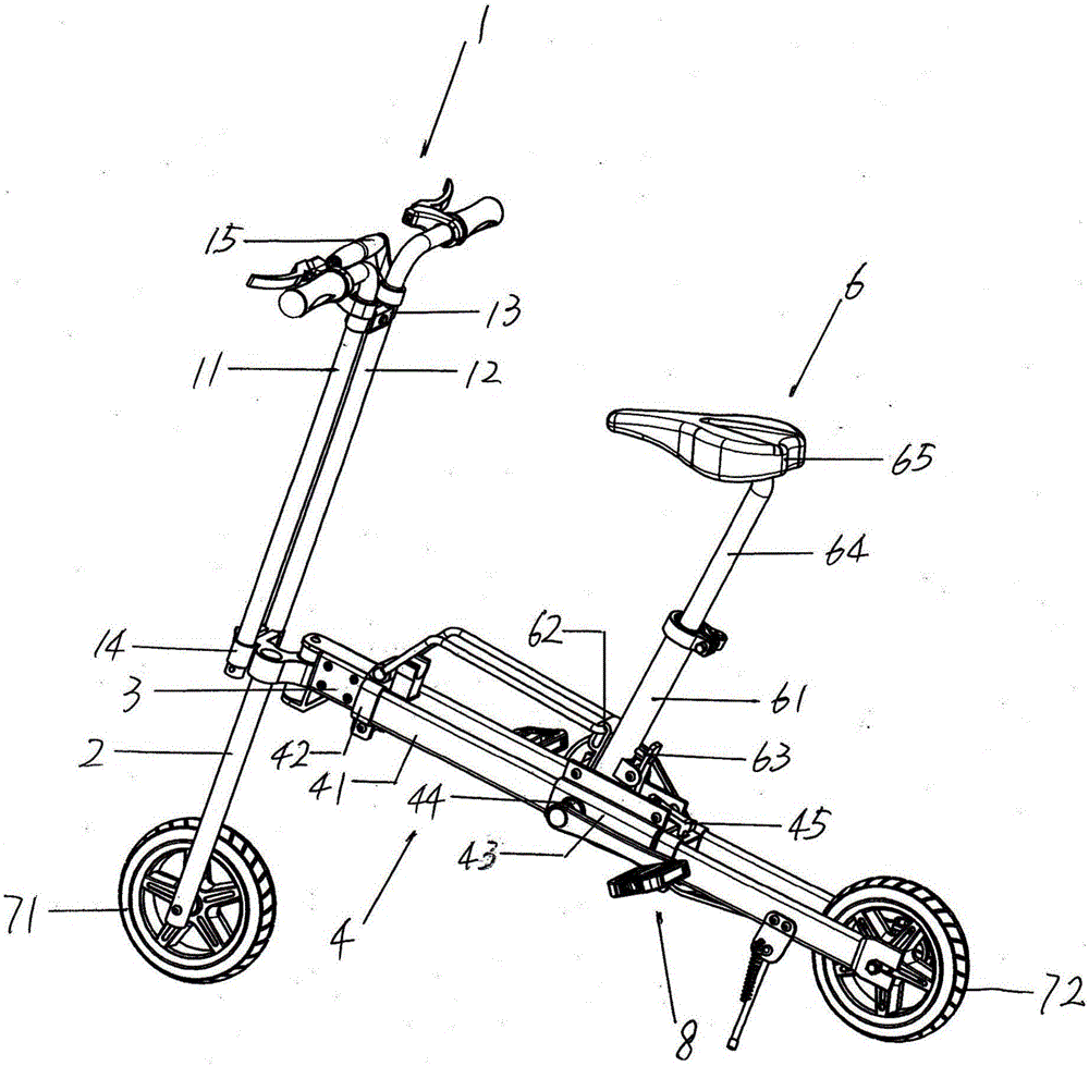 Extensible-rotating-handle portable bike
